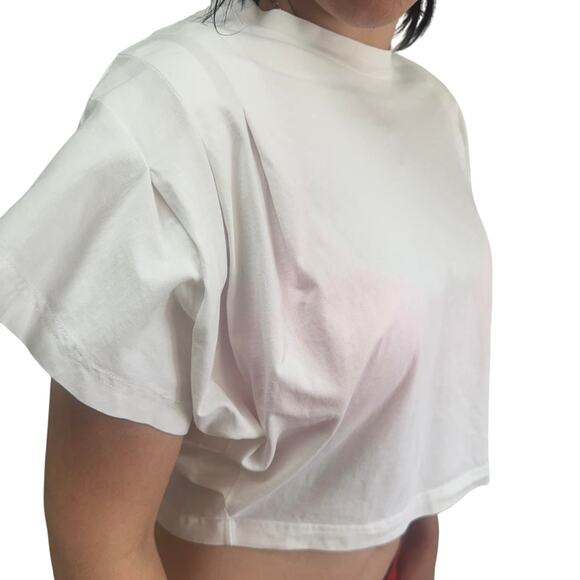 Isabel Marant XS Pleated Dolman Sleeve T-Shirt – Designer Minimalist Luxe Top - Picture 2 of 6